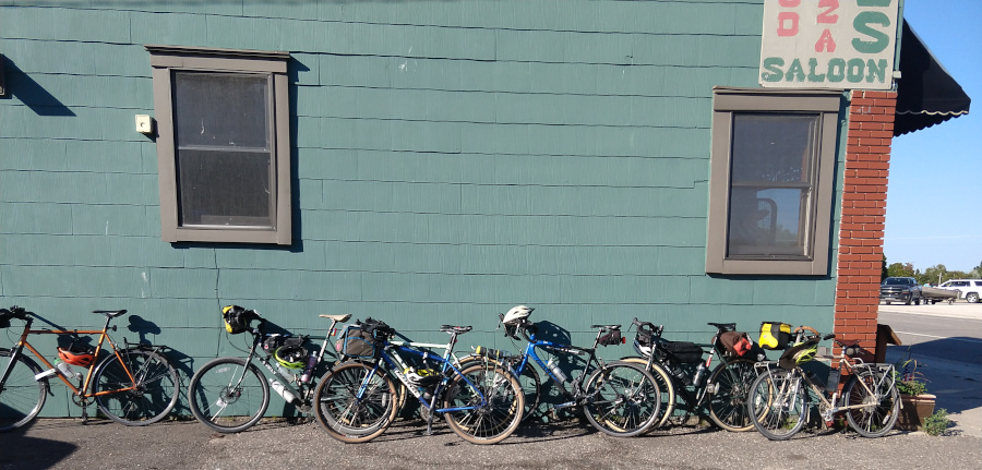 Bikes parked outside a saloon in the upper peninsula