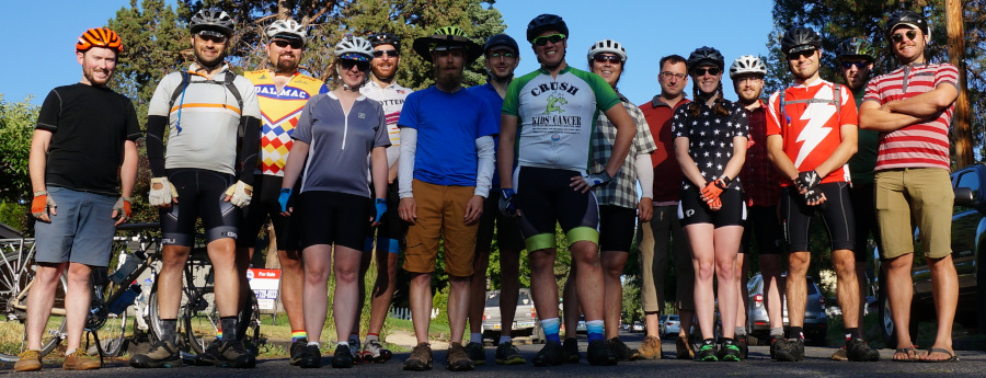 O'BBTXL riders getting ready to climb the hill on the first day